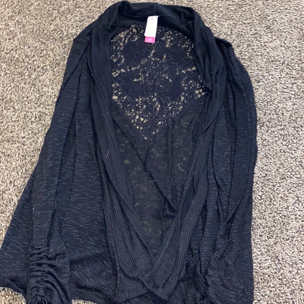 Black cover up/cardigan, size S